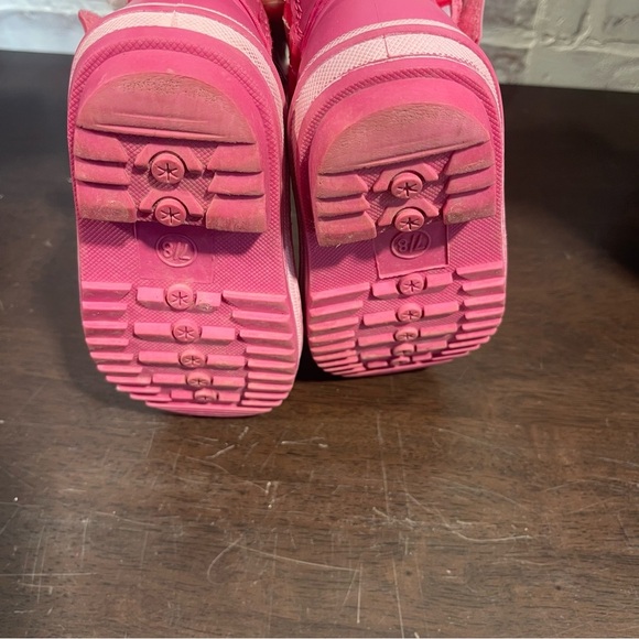 Pink Polka Dot Winter snow  Boots toddler 7/8 - Picture 4 of 5